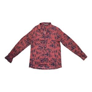 Rare Coastal Cowboy ASOS Horse Stampede Print Button Up Long Sleeve Shirt Size M